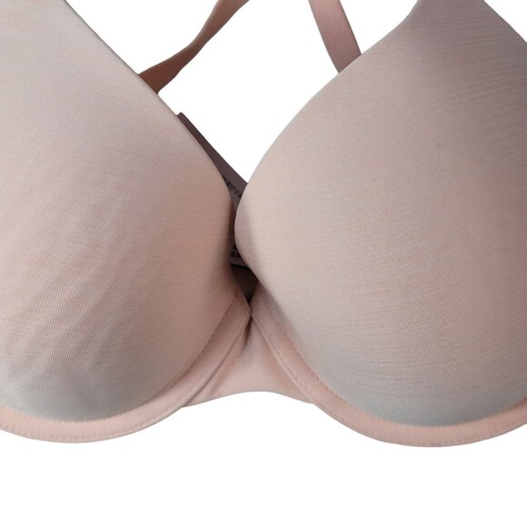 Victoria's Secret Uplift Semi Demi Bra Pink Peach 32DD Underwire Adj Seamless - Picture 2 of 11